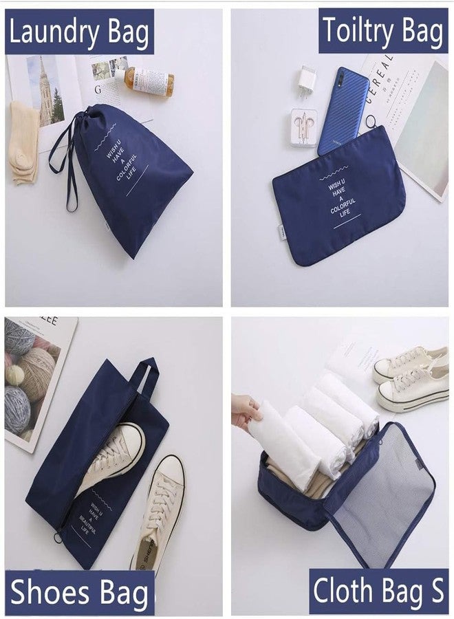 فوركلز مجموعة مكعبات التعبئة للسفر من فوركلز، 7 قطع | منظمات حقائب موفرة للمساحة مع سحاب إغلاق سلس | منظمات تخزين سفر خفيفة الوزن ومتينة | مثالية للملابس ومستحضرات التجميل والمكياج (أزرق داكن) - Image 3